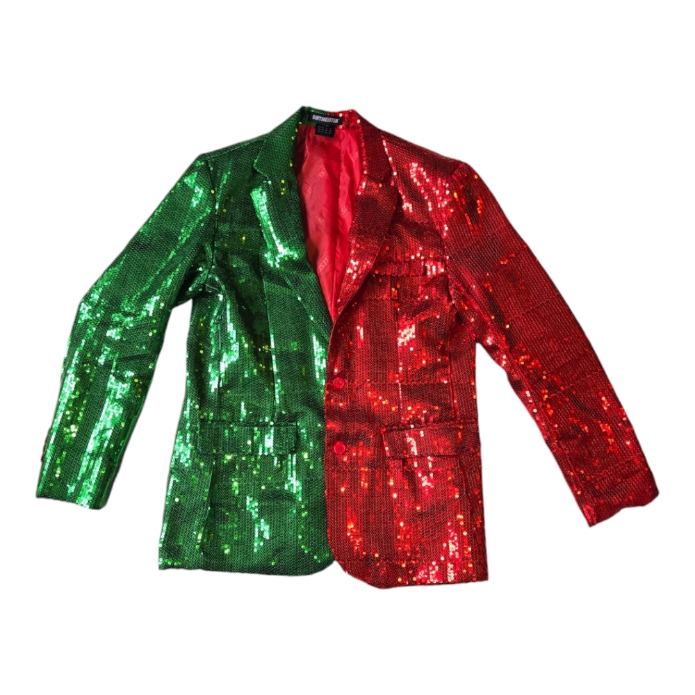 Suitmeister Sequin Two-Tone Slim-Fit Christmas Party Blazer US:M 38-40 NWOT